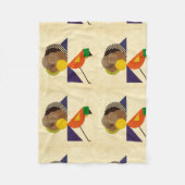 Geometrischer Vogel Fleecedecke (Vorderseite)