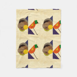 Geometrischer Vogel Fleecedecke