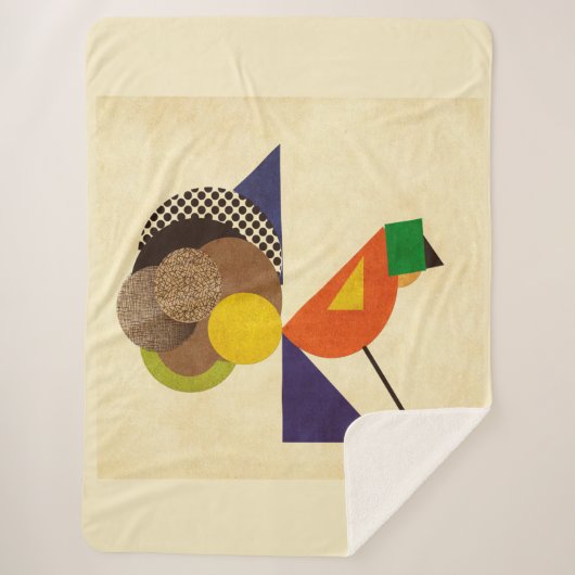 Geometrischer Vogel Sherpadecke (Vorderseite)