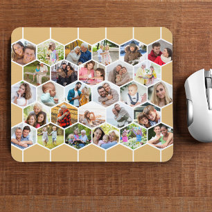 Geometrischer Wabenhonig 28 Foto-Collage individue Mousepad