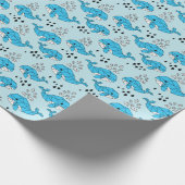 Geometrischer Wal: Niedliches nahtloses Muster Geschenkpapier (Ecke)