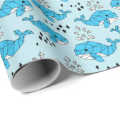 Geometrischer Wal: Niedliches nahtloses Muster Geschenkpapier (Rolleneckpunkt)