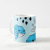 Geometrischer Wal: Niedliches nahtloses Muster Kaffeetasse (Vorderseite Links)