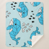 Geometrischer Wal: Niedliches nahtloses Muster Sherpadecke (Vorderseite)
