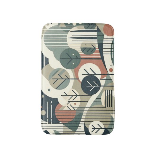 Geometrischer Wald Badematte (Vorderseite Vertikal)