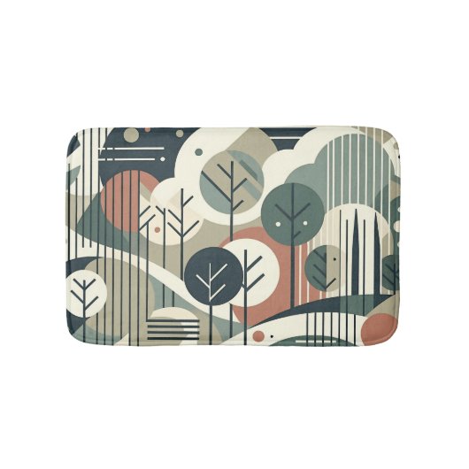 Geometrischer Wald Badematte (Vorderseite)