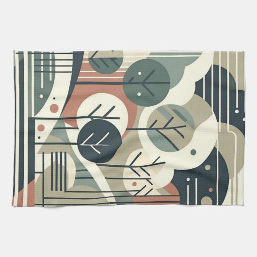 Geometrischer Wald Geschirrtuch (Horizontal)