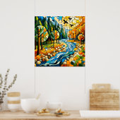 Geometrischer Wald Poster (Küche)