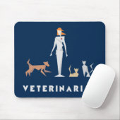 Geometrischer weiblicher Tierarzt Mousepad (Mit Mouse)