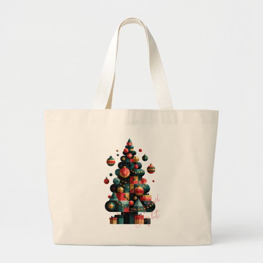 Geometrischer Weihnachtsbaum Jumbo Stoffbeutel (Vorne)
