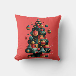 Geometrischer Weihnachtsbaum Kissen