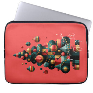 Geometrischer Weihnachtsbaum Laptopschutzhülle