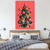 Geometrischer Weihnachtsbaum Leinwanddruck (Insitu (Schlafzimmer))