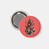 Geometrischer Weihnachtsbaum Magnet (Vorderseite/Rückseite)