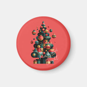 Geometrischer Weihnachtsbaum Magnet