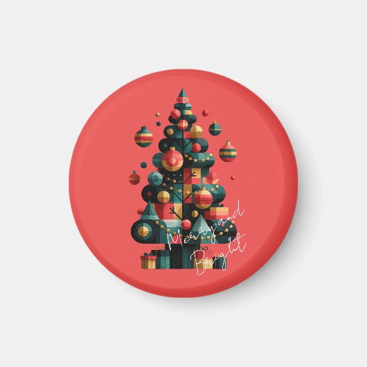 Geometrischer Weihnachtsbaum Magnet (Vorne)