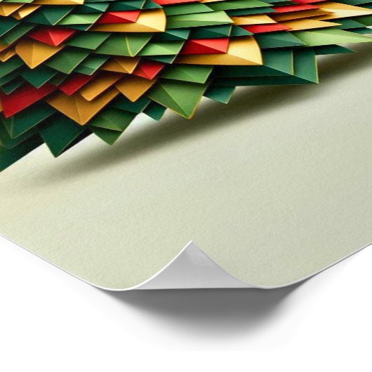 Geometrischer Weihnachtsbaum Poster (Ecke)