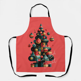 Geometrischer Weihnachtsbaum Schürze
