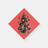 Geometrischer Weihnachtsbaum Serviette (Ecke)