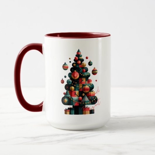 Geometrischer Weihnachtsbaum Tasse (Links)