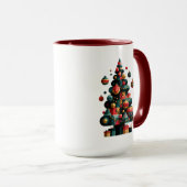 Geometrischer Weihnachtsbaum Tasse (VorderseiteRechts)