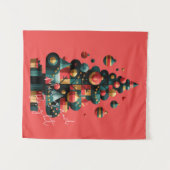 Geometrischer Weihnachtsbaum Wandteppich (Vorderseite (Horizontal))
