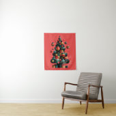 Geometrischer Weihnachtsbaum Wandteppich (Beispiel)