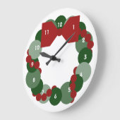 Geometrischer Weihnachtskranz Große Wanduhr (Winkel)