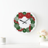Geometrischer Weihnachtskranz Große Wanduhr (Zuhause)