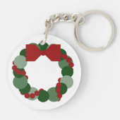 Geometrischer Weihnachtskranz Schlüsselanhänger (Rückseite)