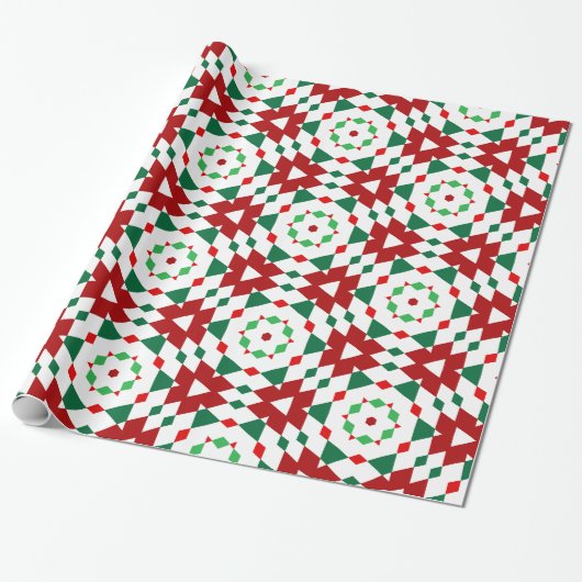 Geometrischer Weihnachtsstar Geschenkpapier (Ungerollt)
