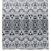 geometrischer weißer Duschvorhang (Vorderseite)