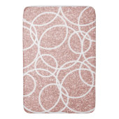 Geometrischer weißer Kreis Blush Pink Glitzer Abst Badematte (Vorderseite Vertikal)