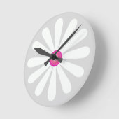 Geometrischer weißer und rosa Kreis der Blätter de Runde Wanduhr (Winkel)