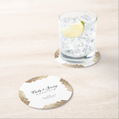 Geometrischer White Gatsby Wedding Table Untersetz Runder Pappuntersetzer (Vor Ort)