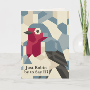 Geometrischer Winter   Roter Robin Witty Weihnacht Feiertagskarte