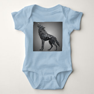 Geometrischer Wolf Abstrakt Baby Strampler
