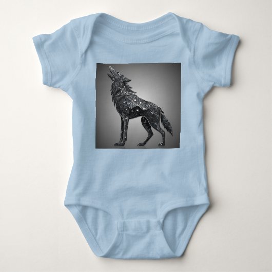 Geometrischer Wolf Abstrakt Baby Strampler (Vorderseite)