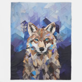 Geometrischer Wolf Berg Fleecedecke (Vorderseite)