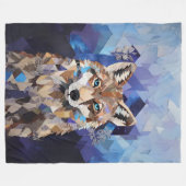 Geometrischer Wolf Berg Fleecedecke (Vorderseite (Horizontal))