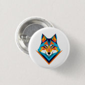 Geometrischer Wolf Button (Vorne & Hinten)