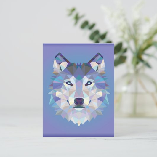Geometrischer Wolf. Postkarte (Stehend Vorderseite)