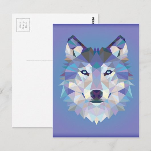 Geometrischer Wolf. Postkarte (Vorne/Hinten)