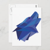 Geometrischer Wolf Postkarte (Vorne/Hinten)