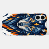 Geometrischer Wolf Schwarz & Orange Polygonal Kuns Case-Mate iPhone Hülle (Rückseite (Horizontal))