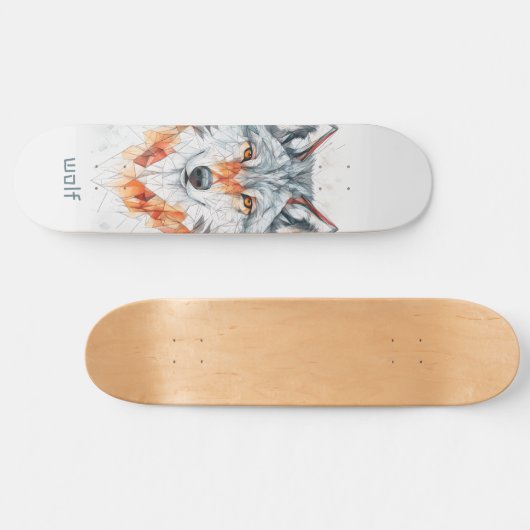 Geometrischer Wolf Skateboard (Horizontal)