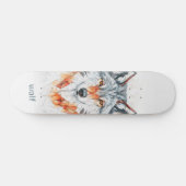 Geometrischer Wolf Skateboard (Horizontal)