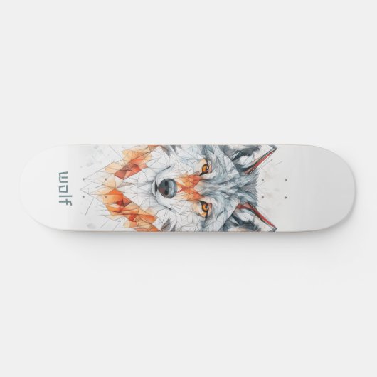 Geometrischer Wolf Skateboard (Horizontal)
