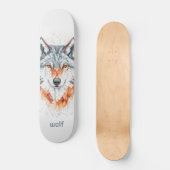 Geometrischer Wolf Skateboard (Vorderseite)