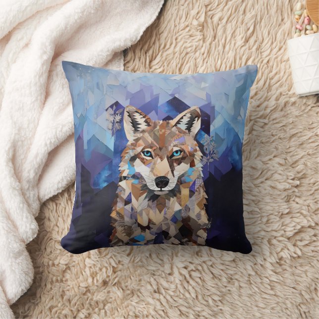 Geometrischer Wolfberg Kissen (Decke)